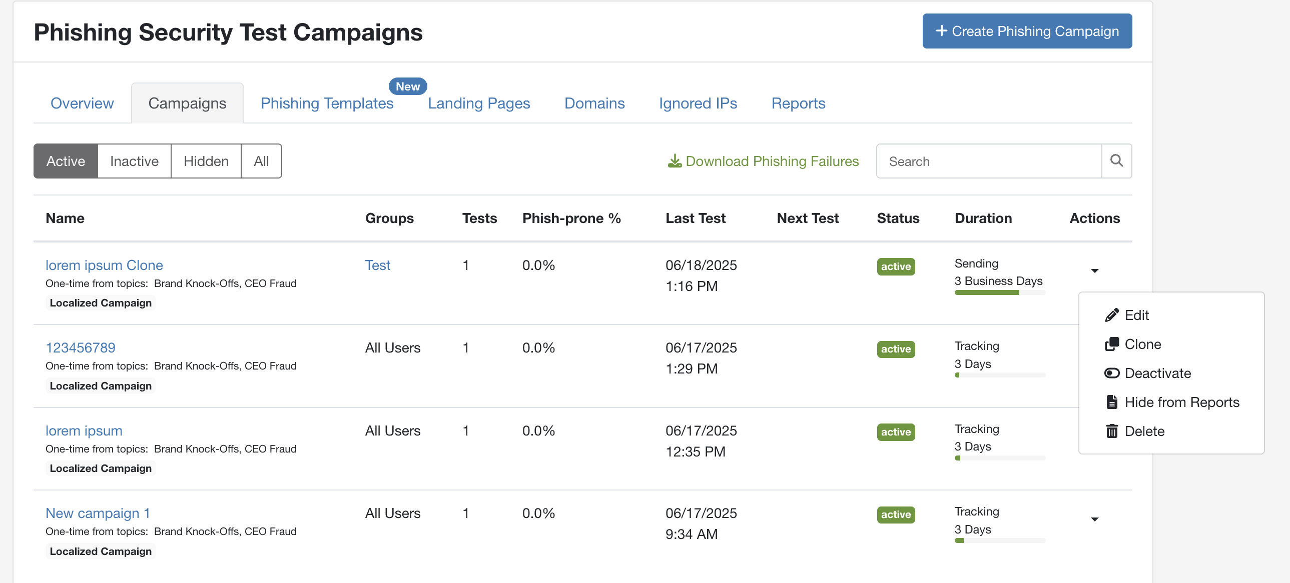 フィッシングキャンペーンの監視と確認 | KnowBe4 ナレッジベース